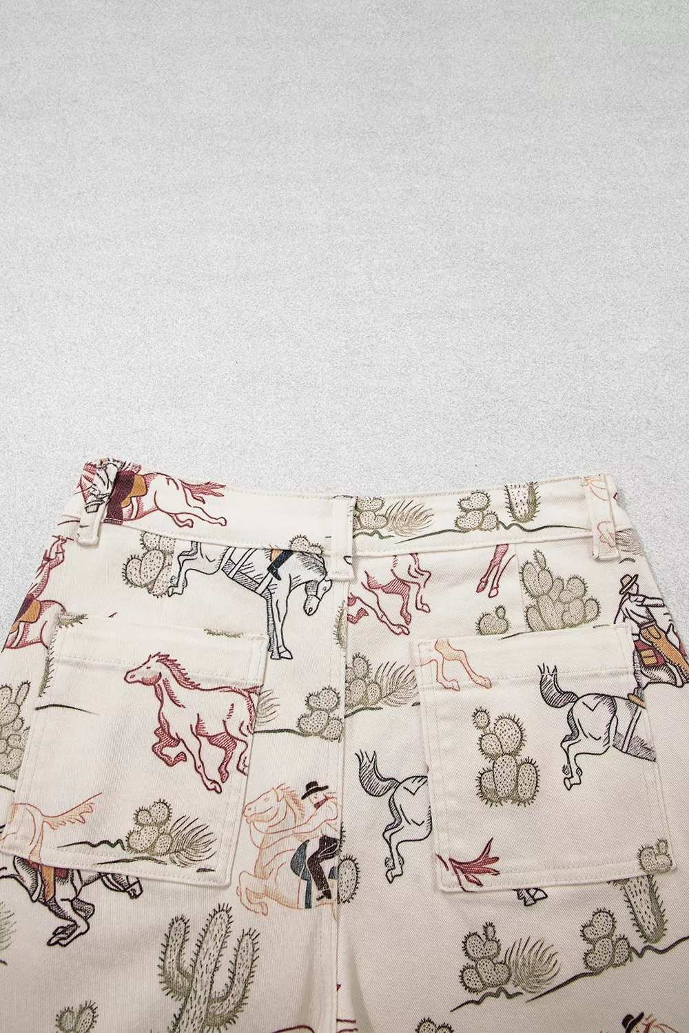 Western Print Straight Leg Ankle-Length Pocket Jeans, image 9