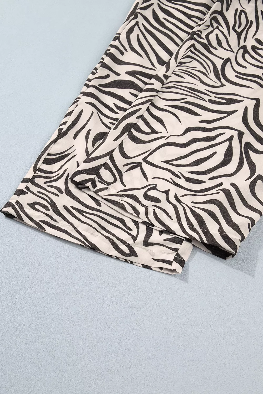 Multicolour Western Print Zebra Pattern Elastic Waist Pocket Pants, image 14