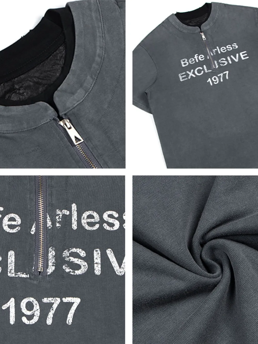 Men's Quarter Zip Short Sleeve T-Shirt, image 6
