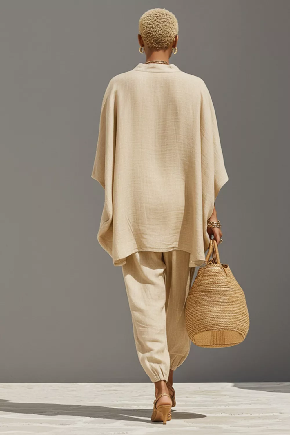 Relaxed Fit Top and Pants Two-Piece Set, image 2