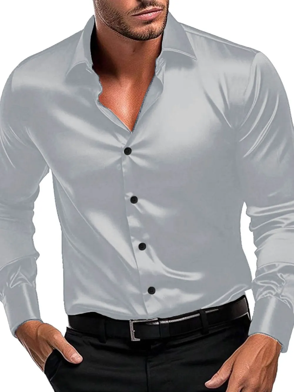Men's Button Down Long Sleeve Shirt, image 3
