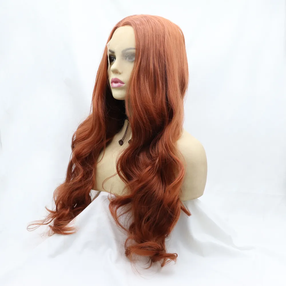 13*3" Lace Front Wigs Synthetic Long Wavy 24" 130% Density, image 3