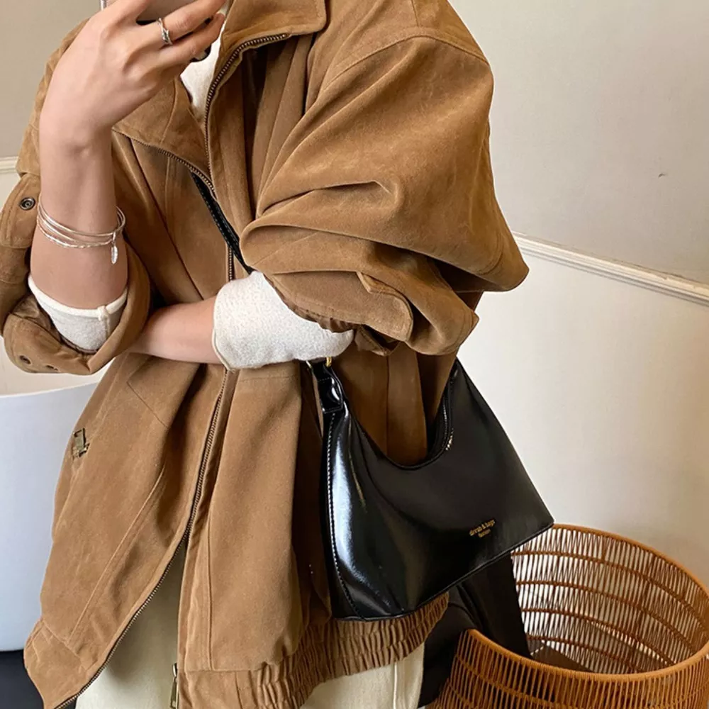 Adjustable Strap Leather Shoulder Bag, image 6