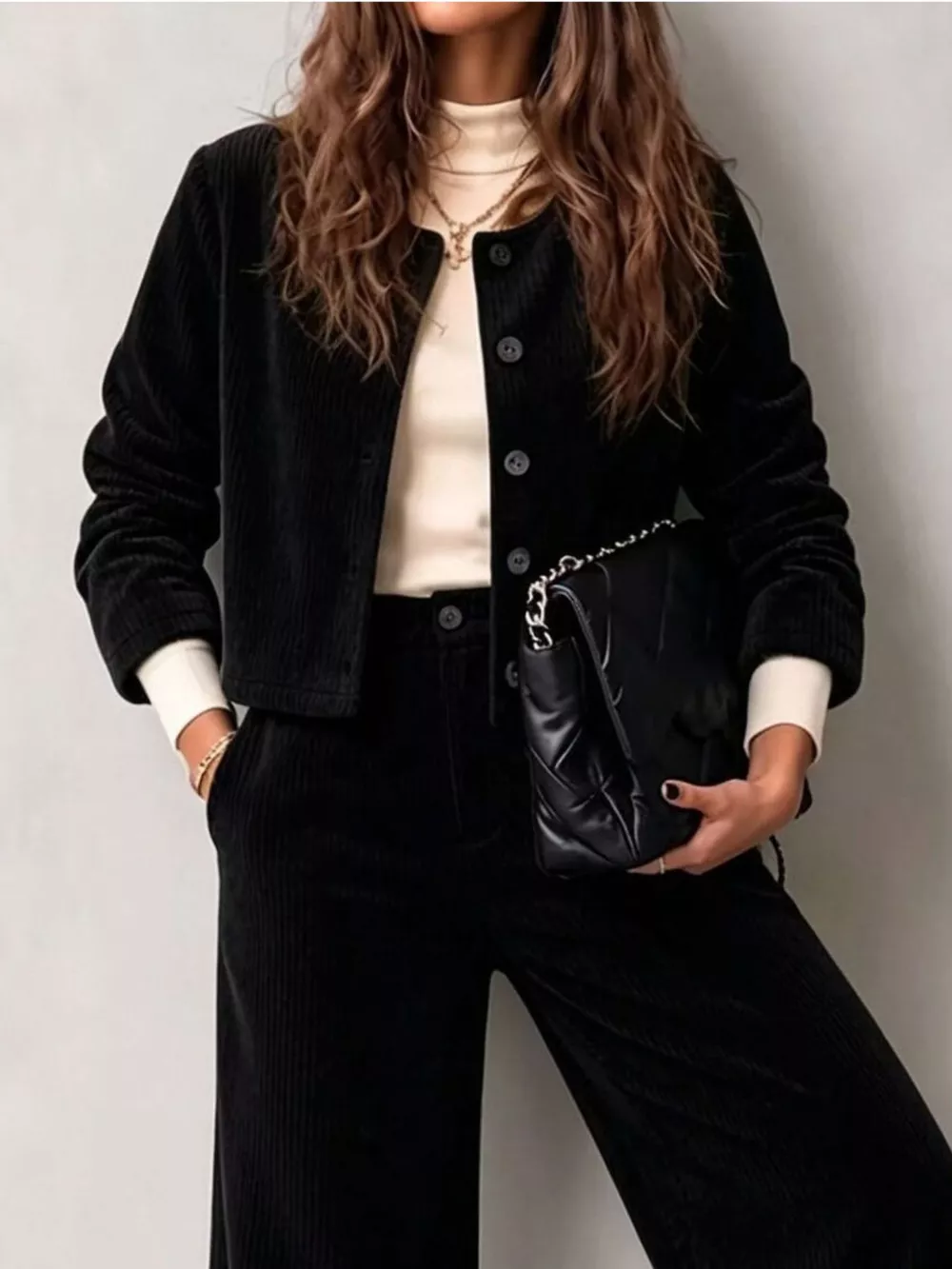 Full Size Corduroy Button-Down Jacket and Wide-Leg Pants Two-Piece Set Plus Size, image 14