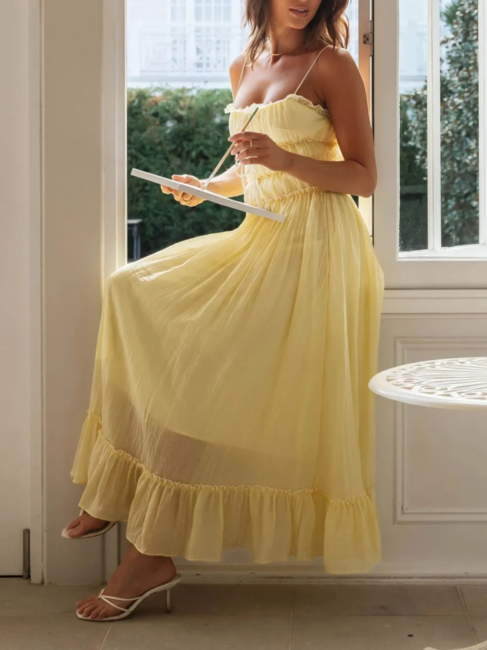 Frill Ruffled Hem Midi Cami Dress, image 20