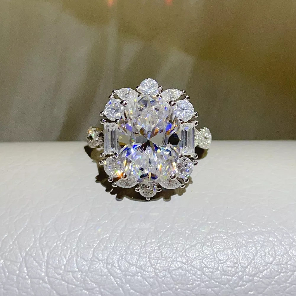 8 Carat 925 Sterling Silver Moissanite Ring, image 9