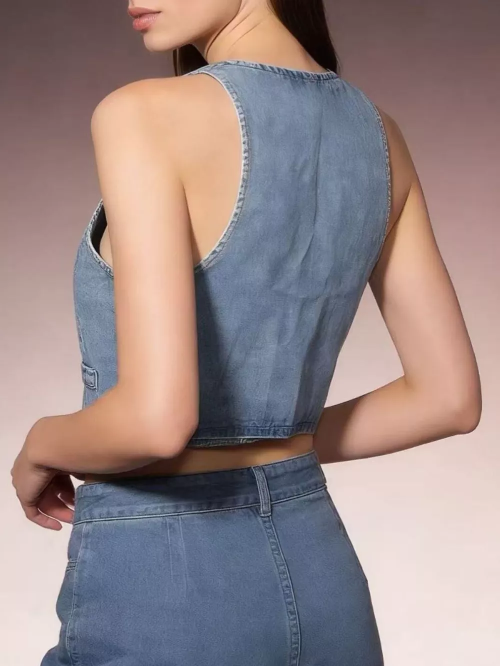 Button-Down Denim Vest, image 9
