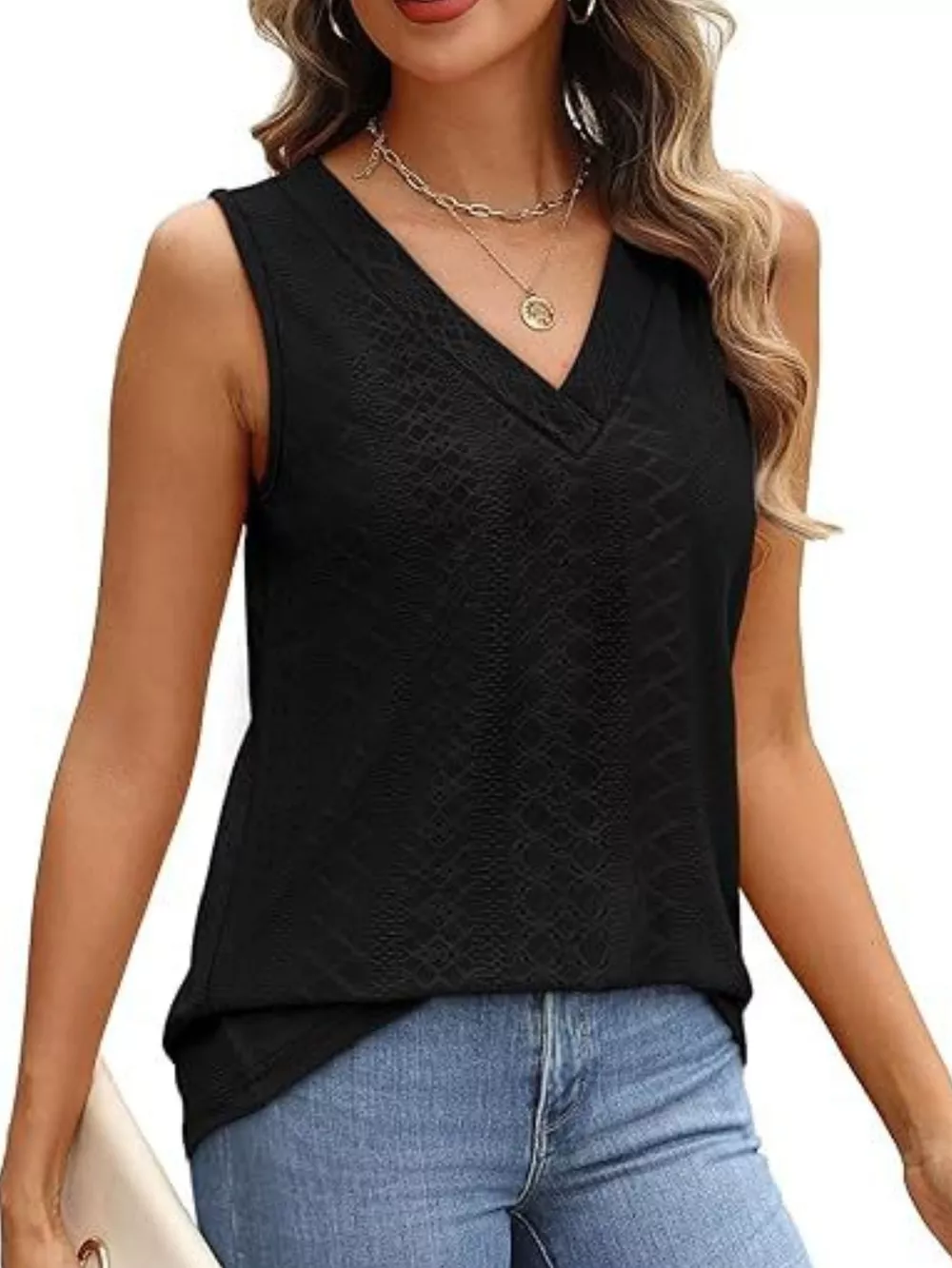 Eyelet V-Neck Tank, image 11