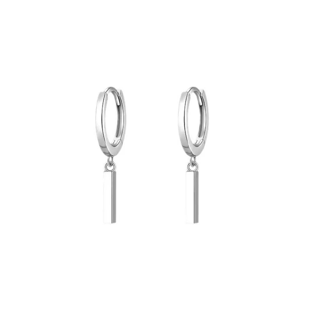 925 Sterling Silver Hoop Bar Earrings, image 7