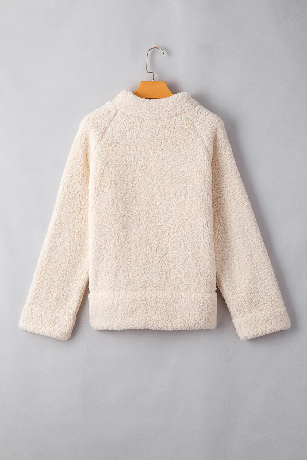 Turtleneck Long Sleeve Slit Fleece Sweatshirt, image 2