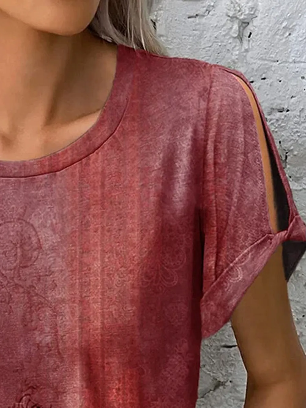 Printed Round Neck Short Sleeve T-Shirt, image 4