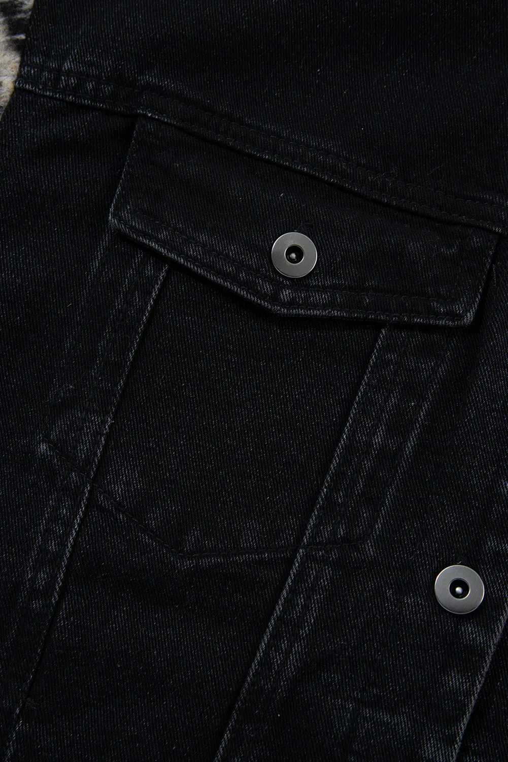 Drawstring Raw Hem Button Up Hooded Denim Jacket, image 3