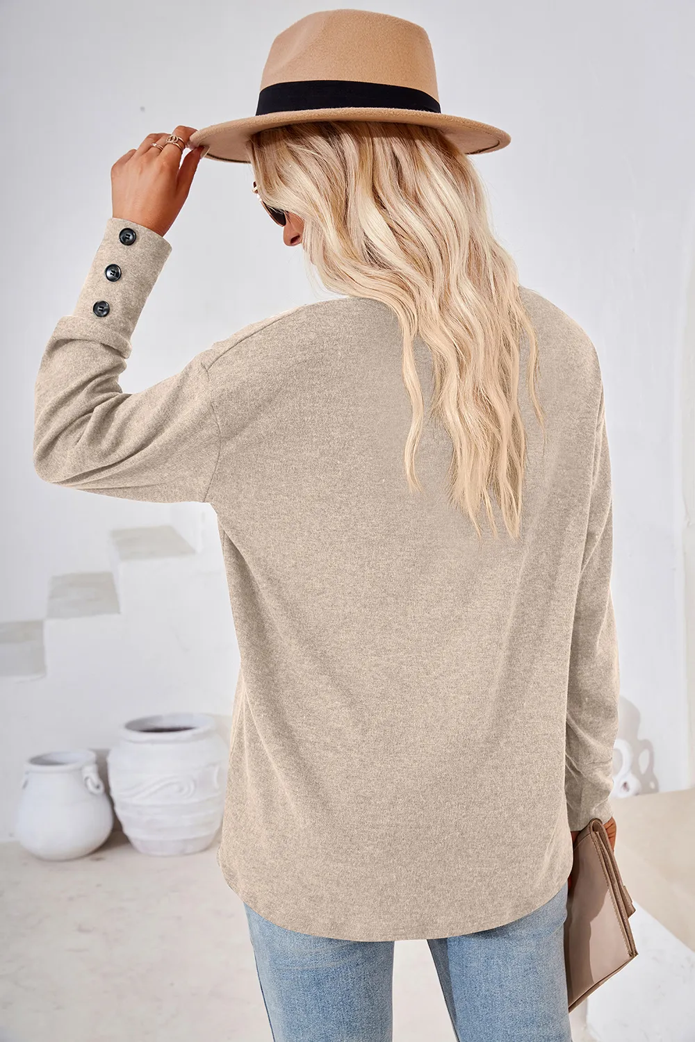 V-Neck Dropped Shoulder T-Shirt, image 24
