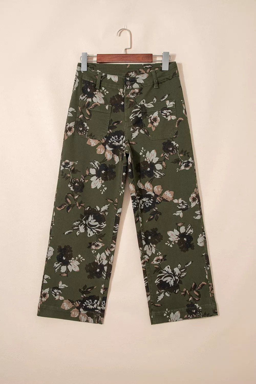 Vintage Style Floral Print High Waist Wide Leg Jeans, image 10