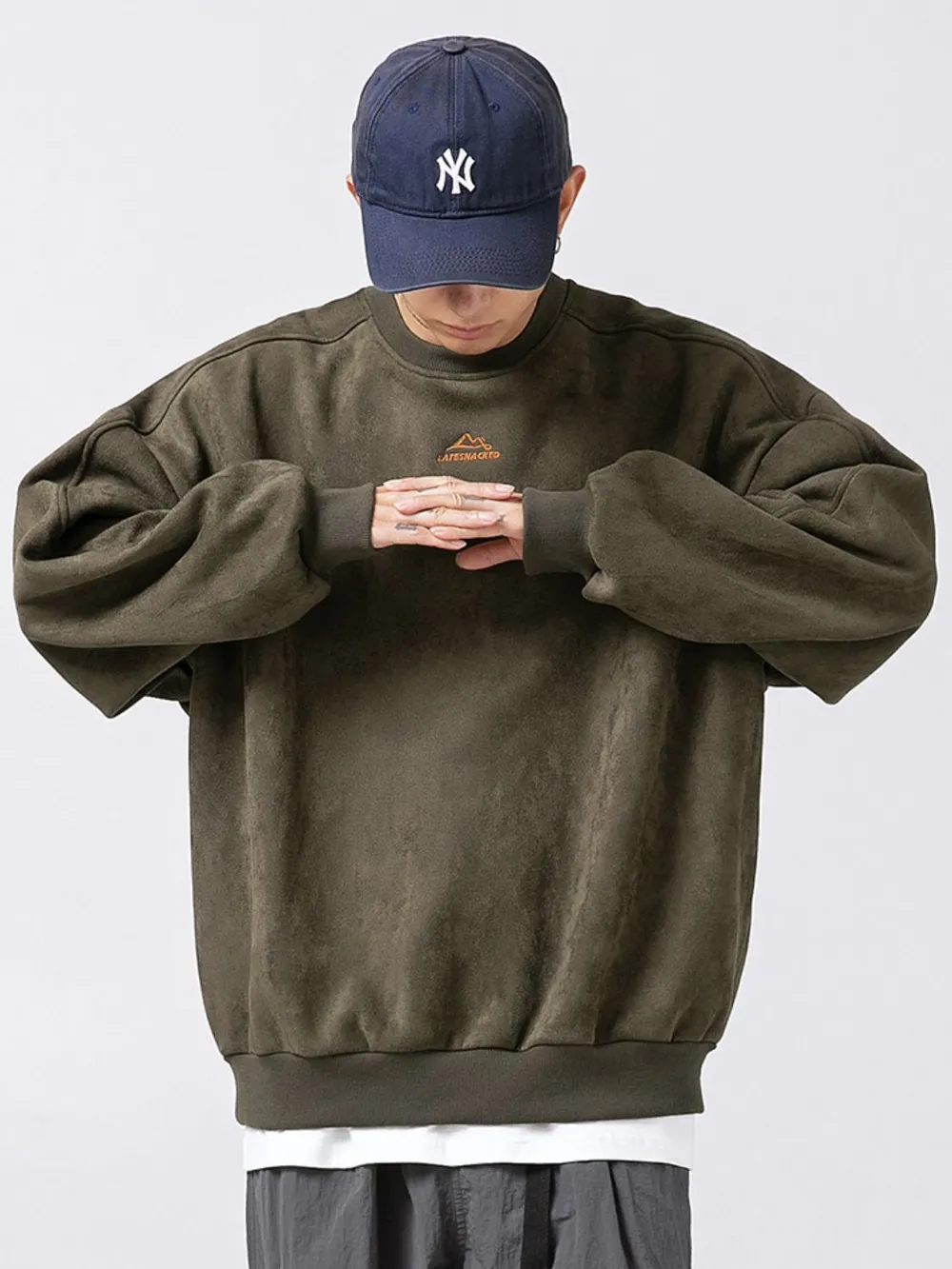Men's Full Size Round Neck Long Sleeve Sweatshirt Plus Size, image 2