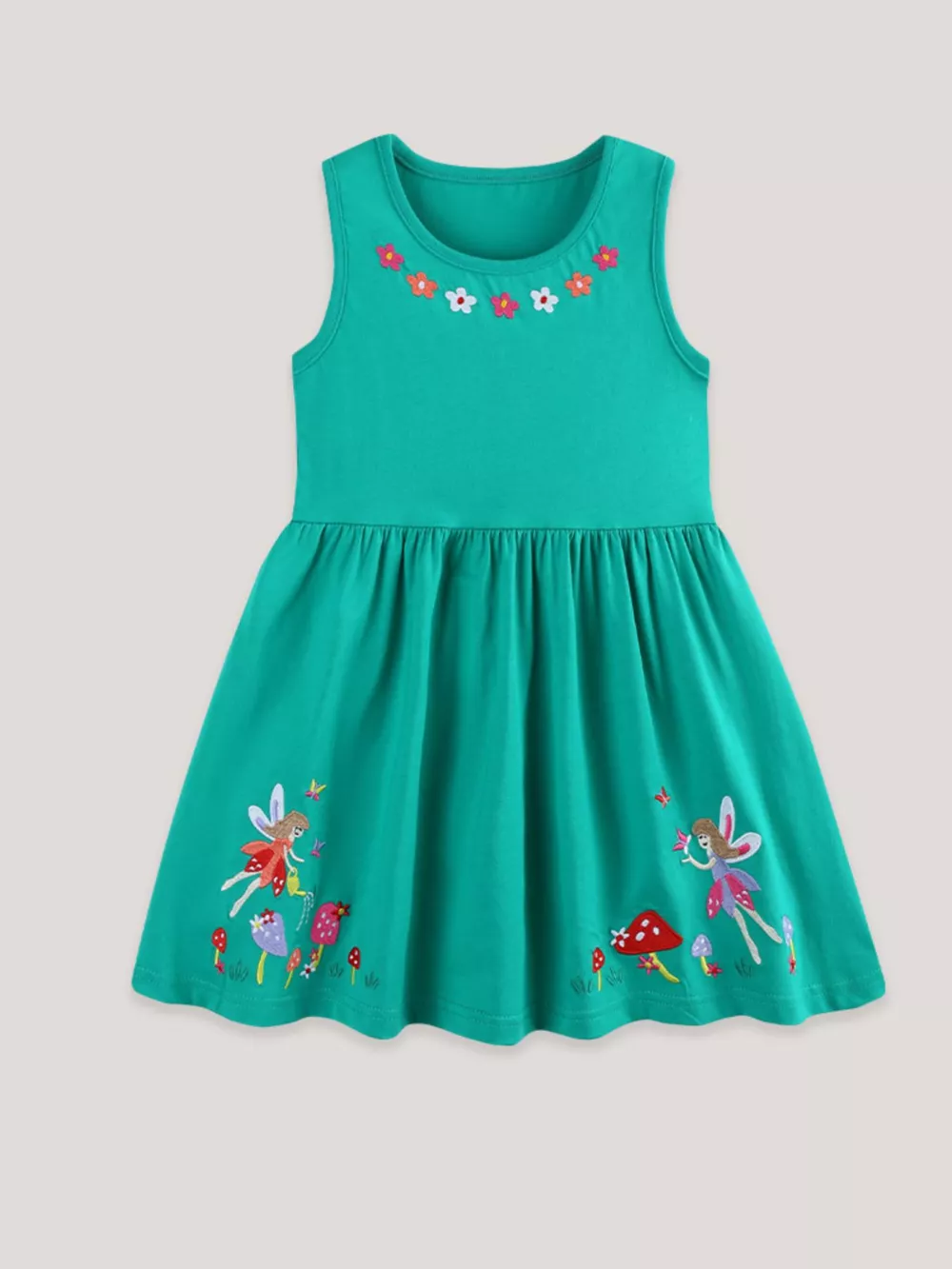 Children's Sleeveless Embroidered Casual Dress, image 2