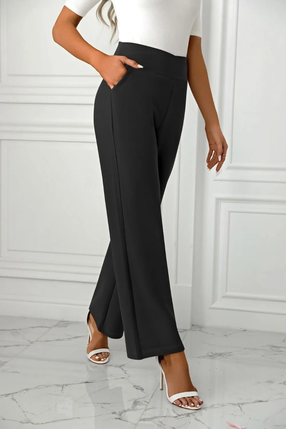 High Waist Straight Leg Pants, image 4
