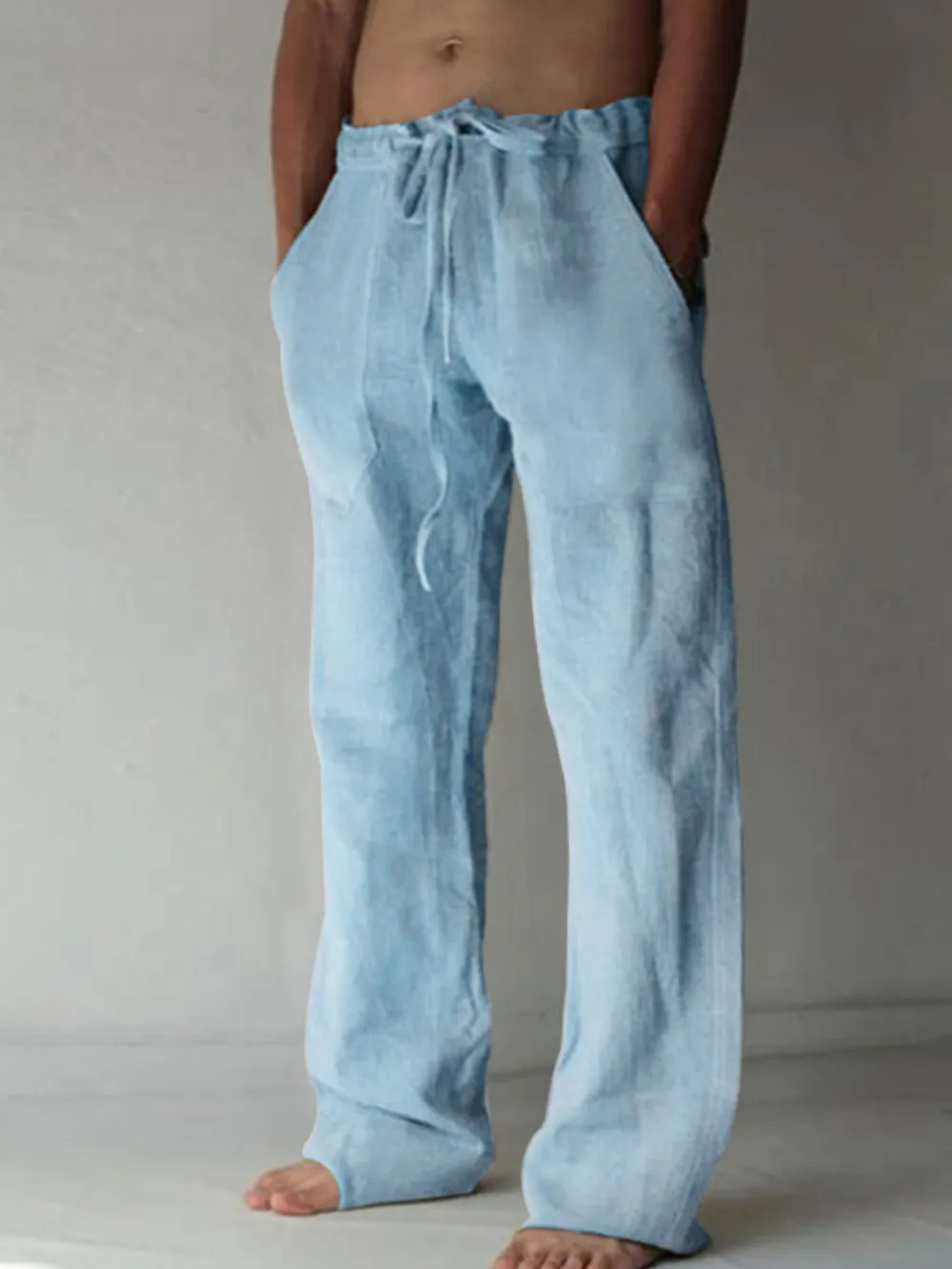 Men's Plus Size Drawstring Loose Fit Pants, image 5