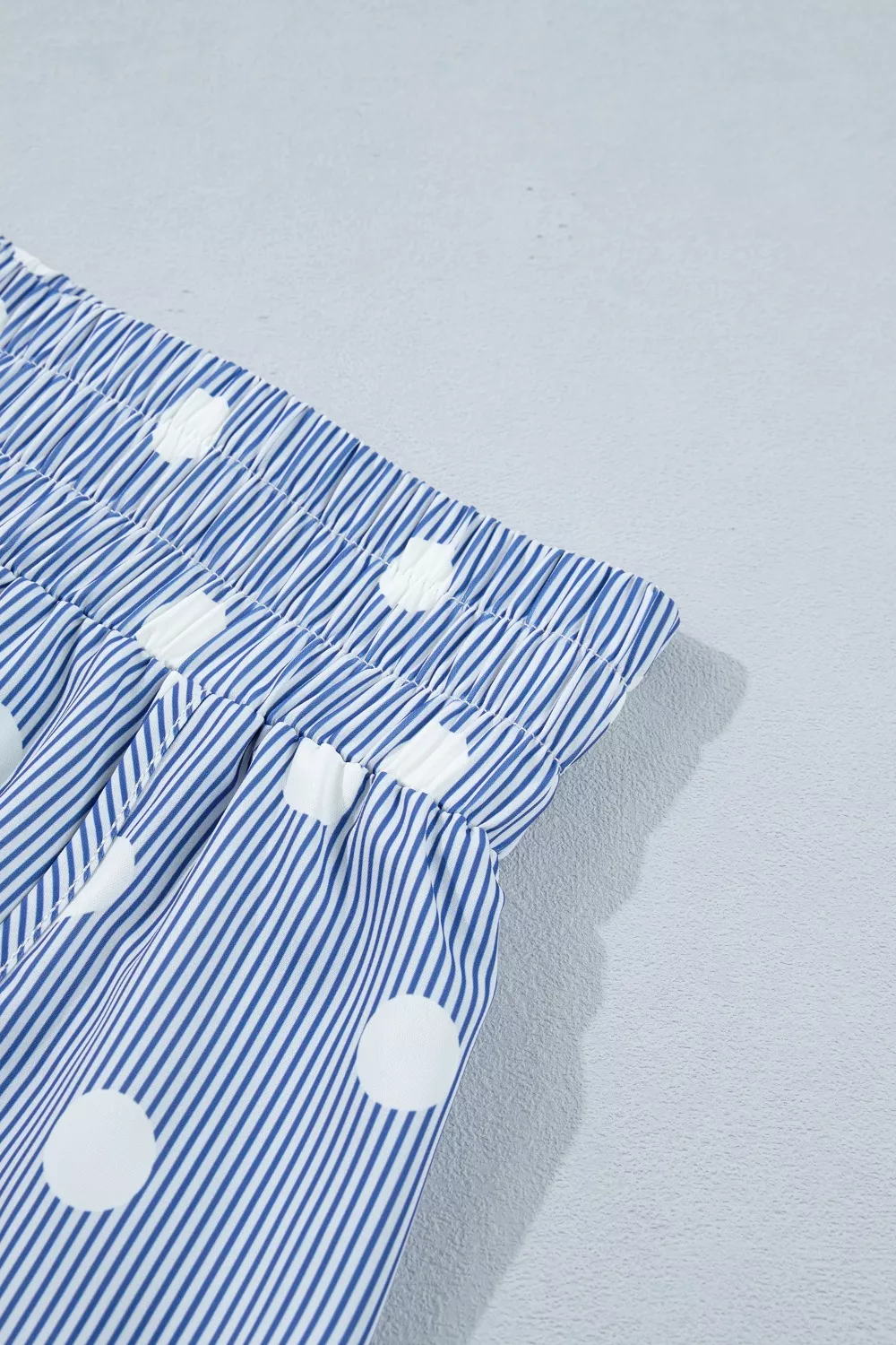 Polka Dot Striped Elastic Waist Shorts, image 8