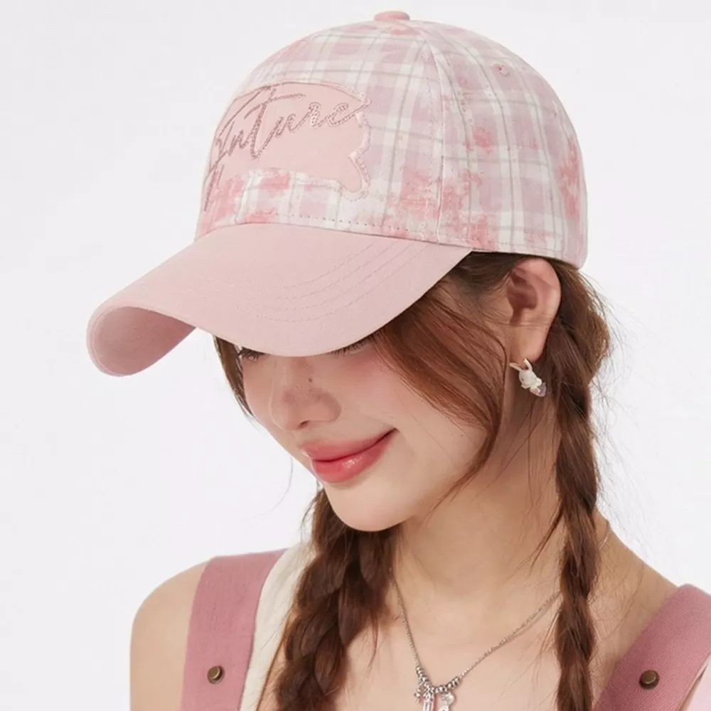 Plaid Baseball Cap with Sequin Detail, image 4