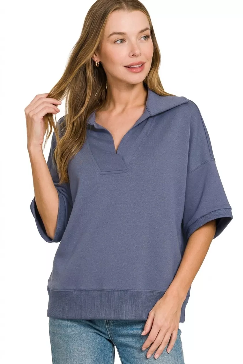Scuba Collared Short Sleeve Pullover, image 2