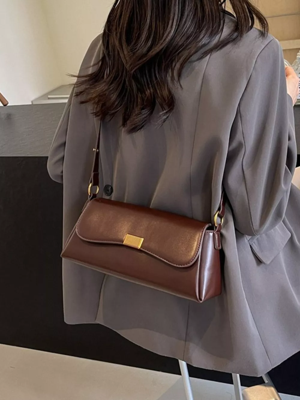 Flap Leather Shoulder Bag, image 6
