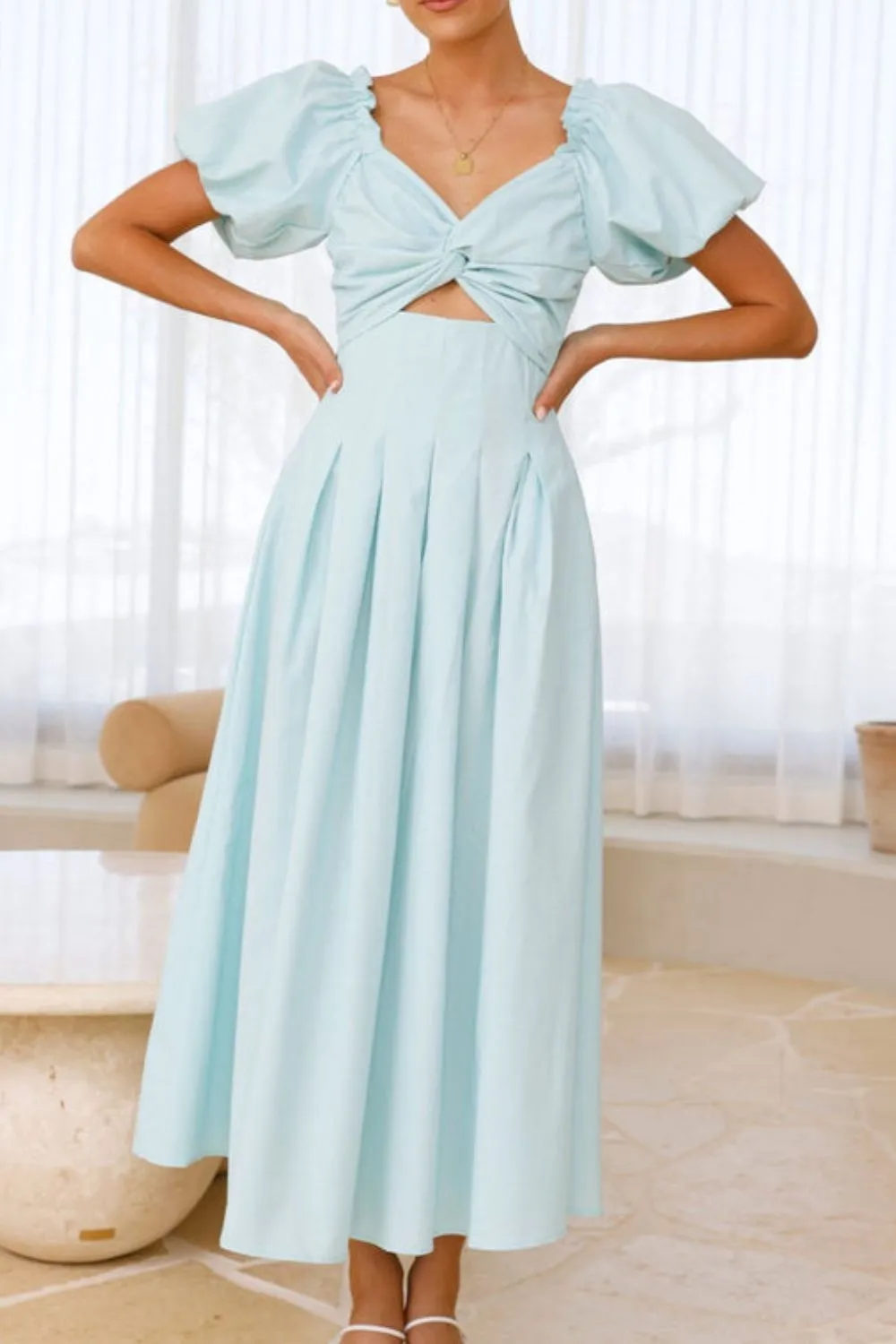 Sweetheart Neck Puff Sleeve Dress, image 14