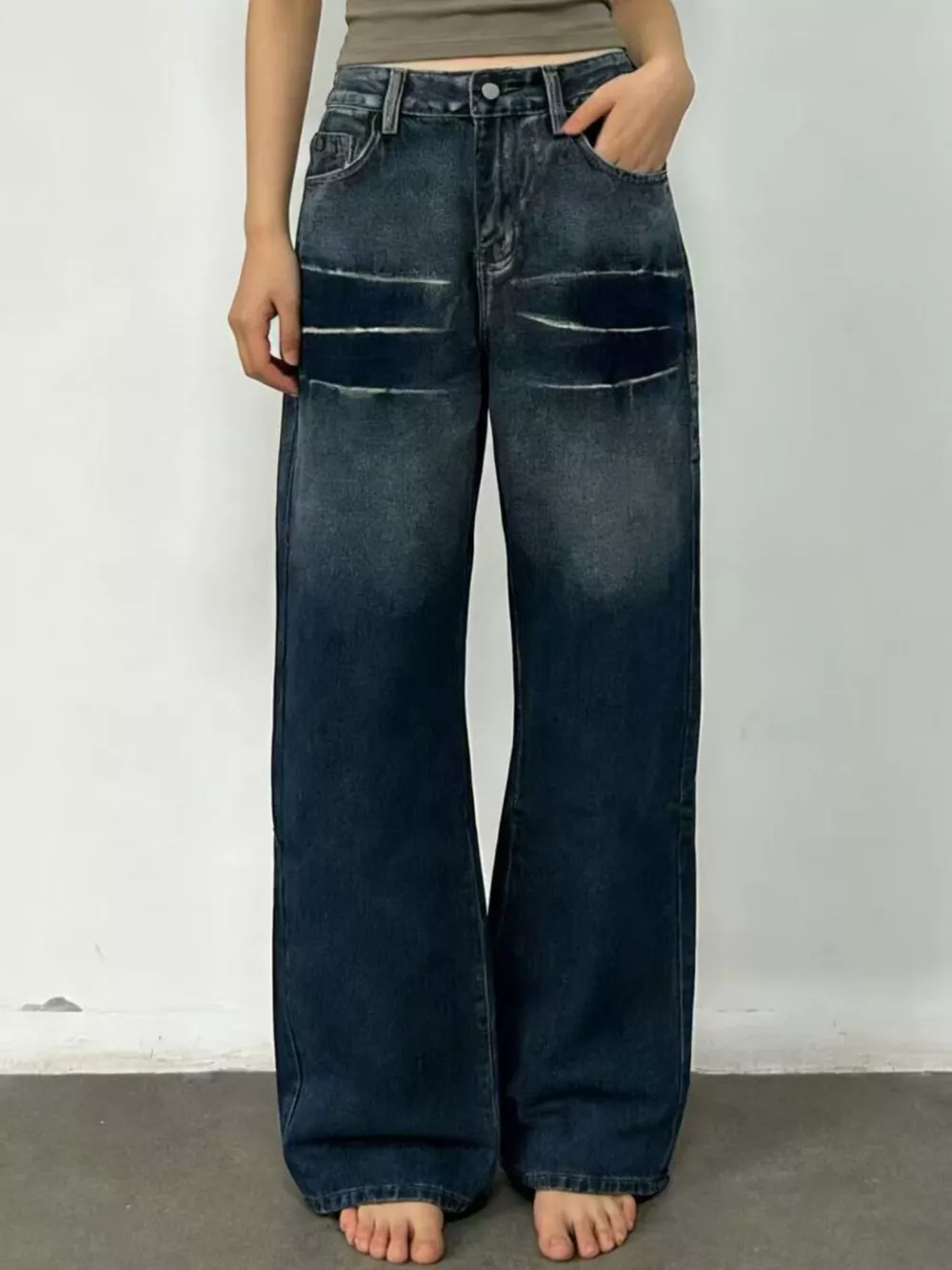 Washed Wide Leg Jeans, image 6