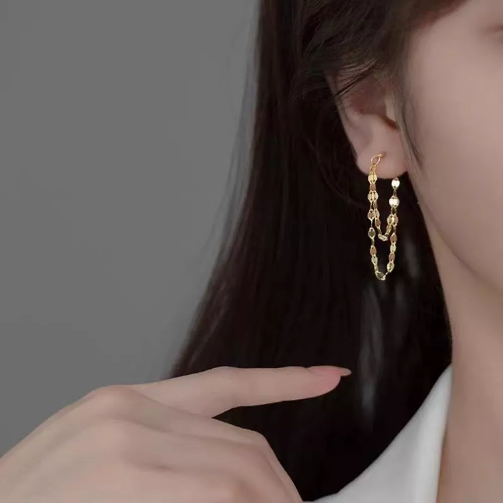 18K Gold-Plated Chain Earrings
