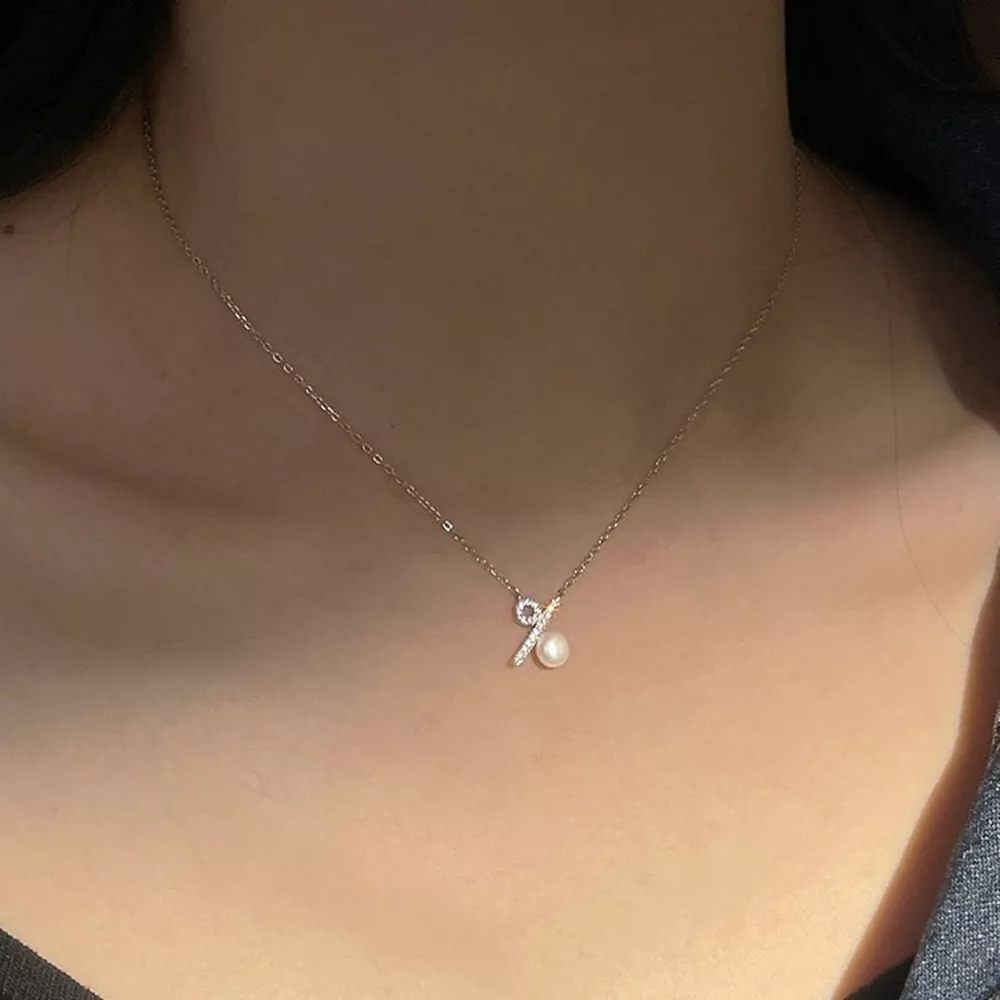 Pearl Percentage Pendant Necklace, image 3