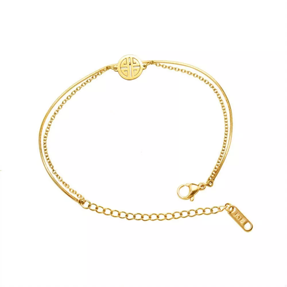 18K Gold-Plated Double Layered Bracelet, image 5