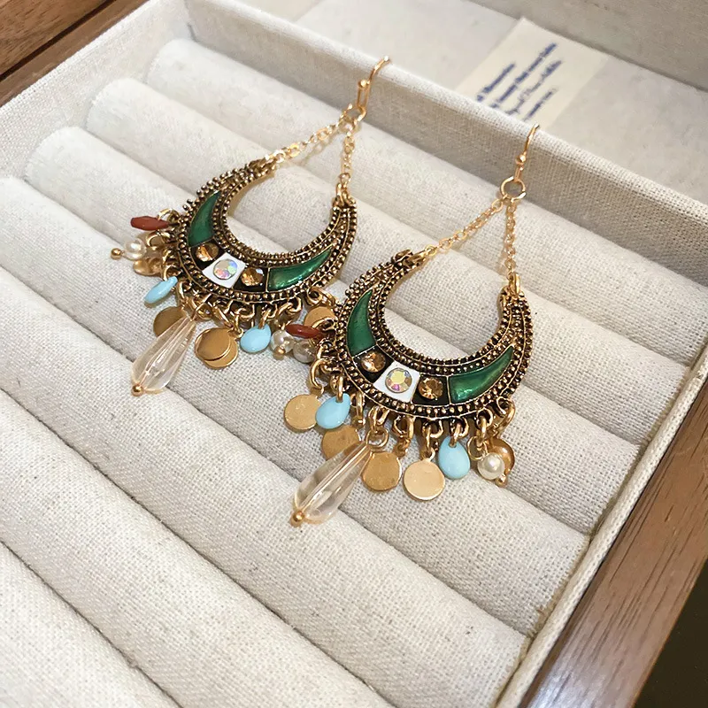 Rhinestone Resin Alloy Dangle Earrings, image 2