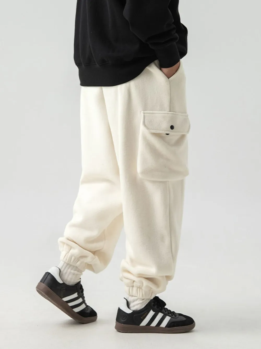 Men's Plus Size Elastic Waist Joggers with Pockets