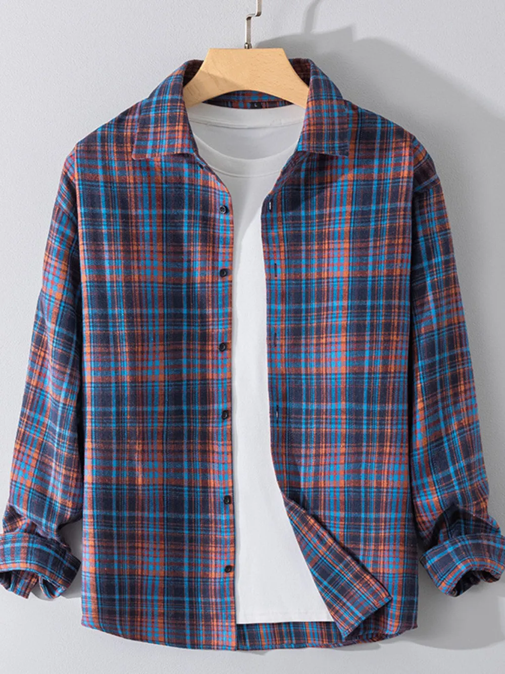 Men's Plus Size Button Up Long Sleeve Shirt