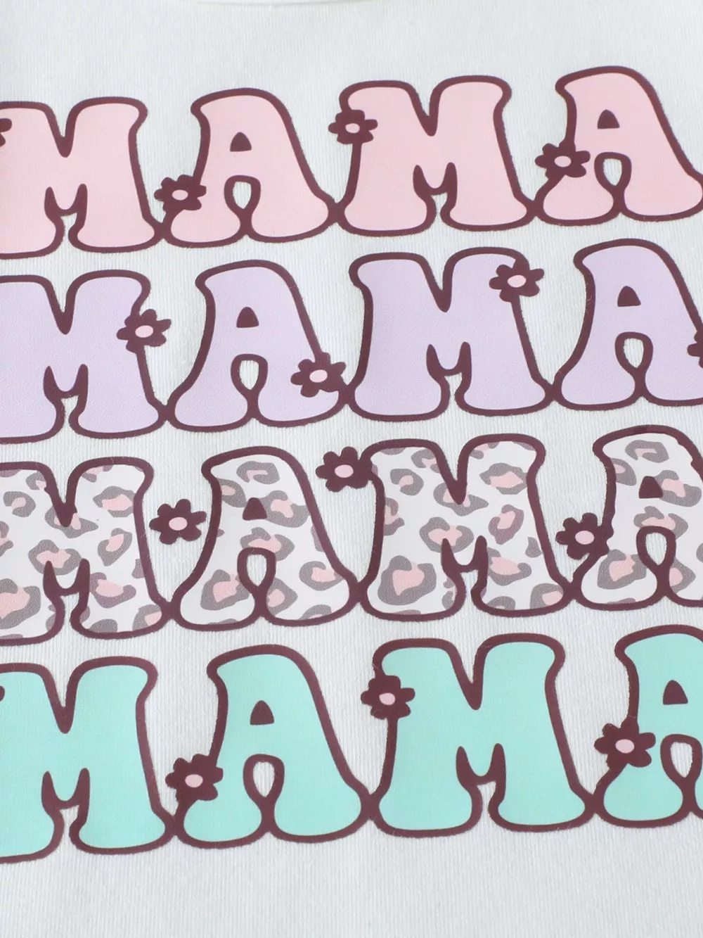 Children's Mama Graphic Tee and Leopard Shorts Set with Headband, image 5