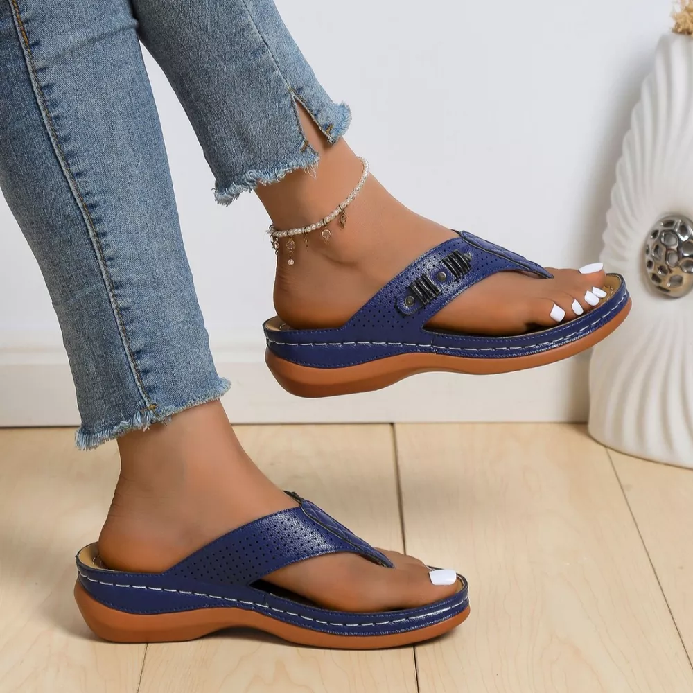 Toe Post Wedge Sandals, image 5
