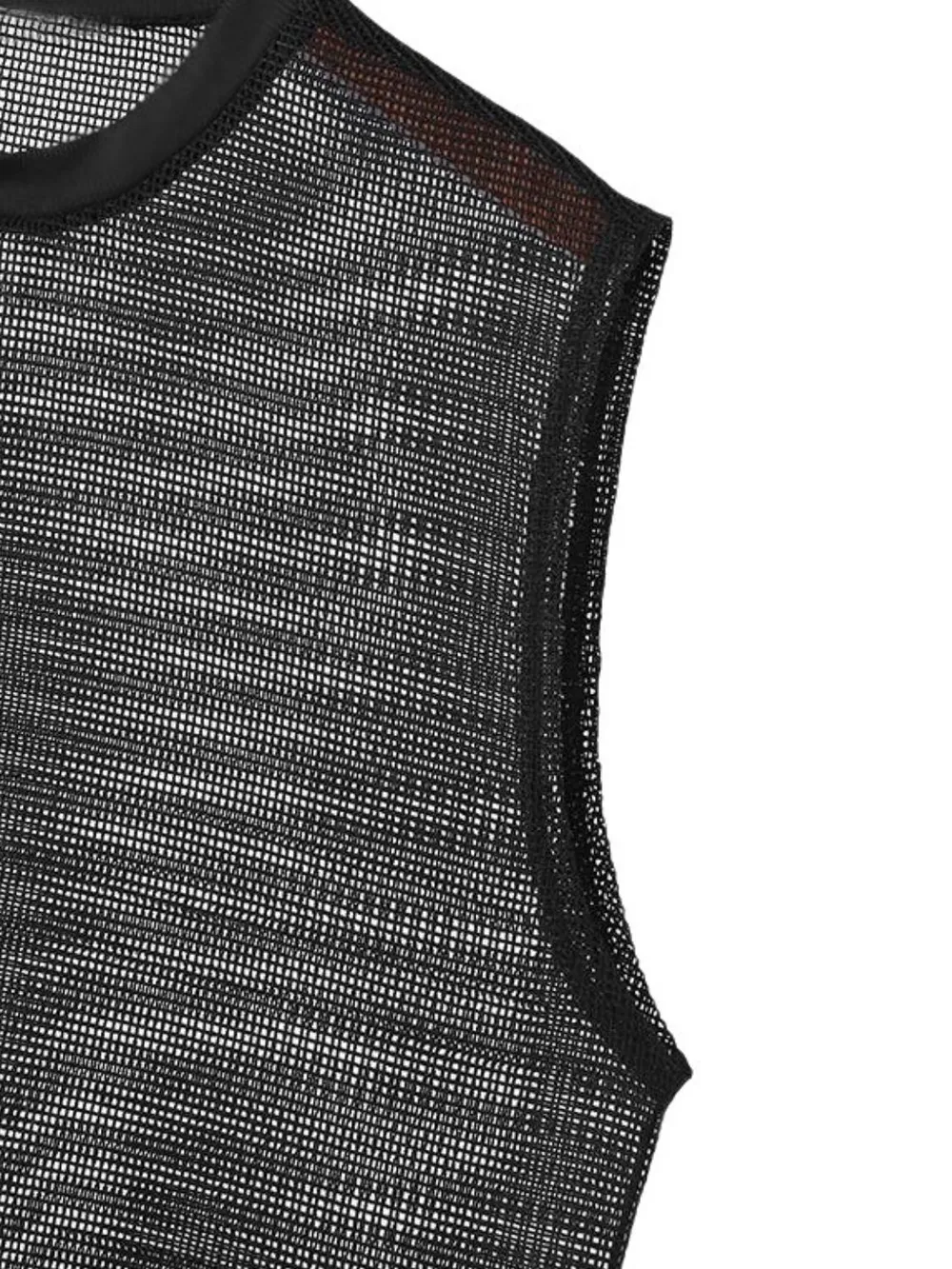 Men's Full Size Openwork Round Neck Tank Plus Size, image 5