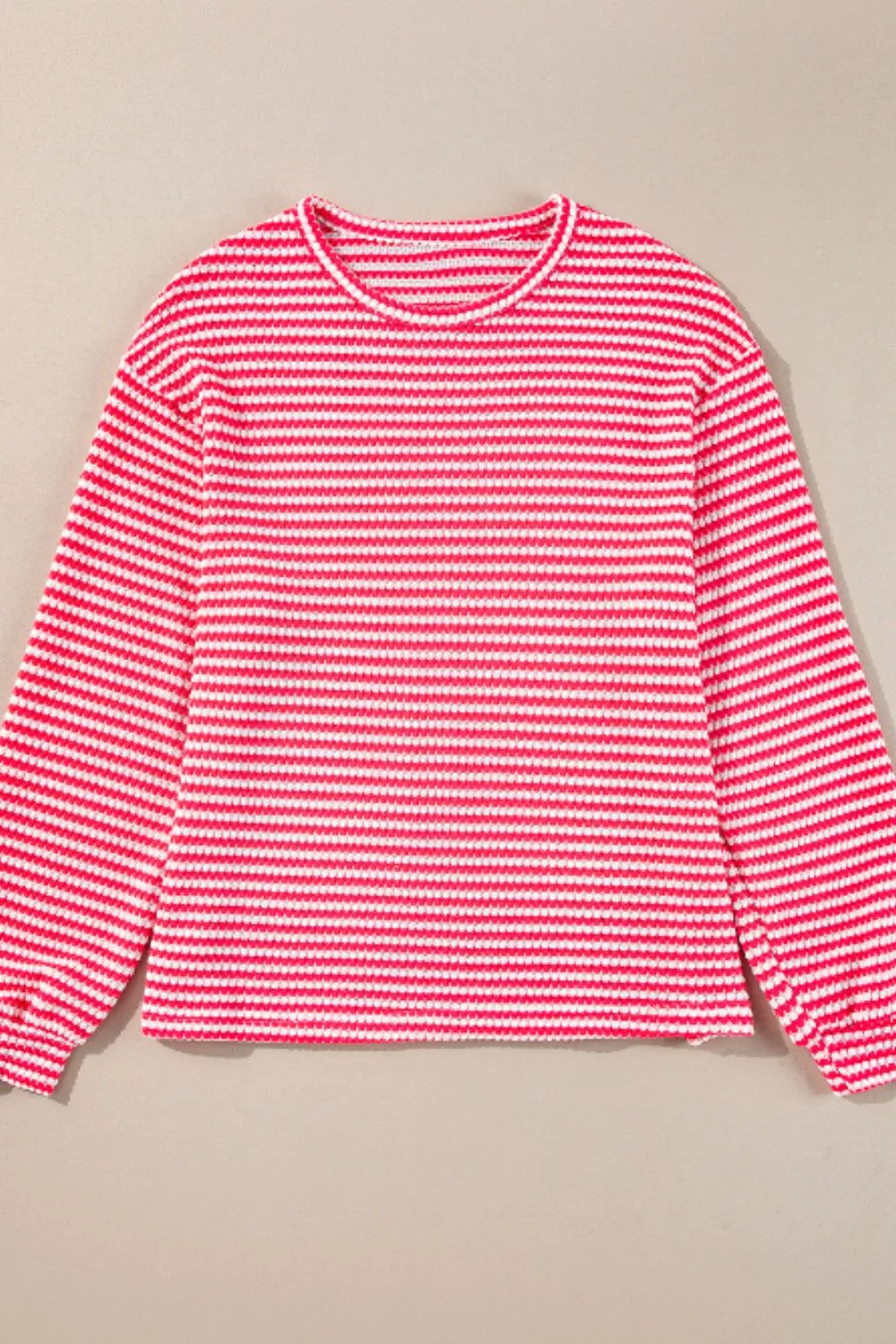 Striped Round Neck Long Sleeve Top, image 5