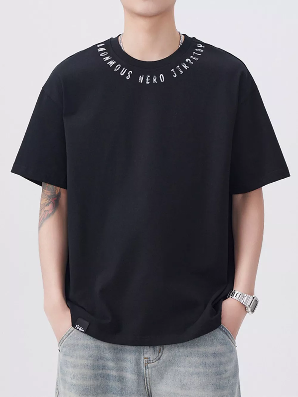 Men's Plus Size Round Neck Short Sleeve T-Shirt, image 3