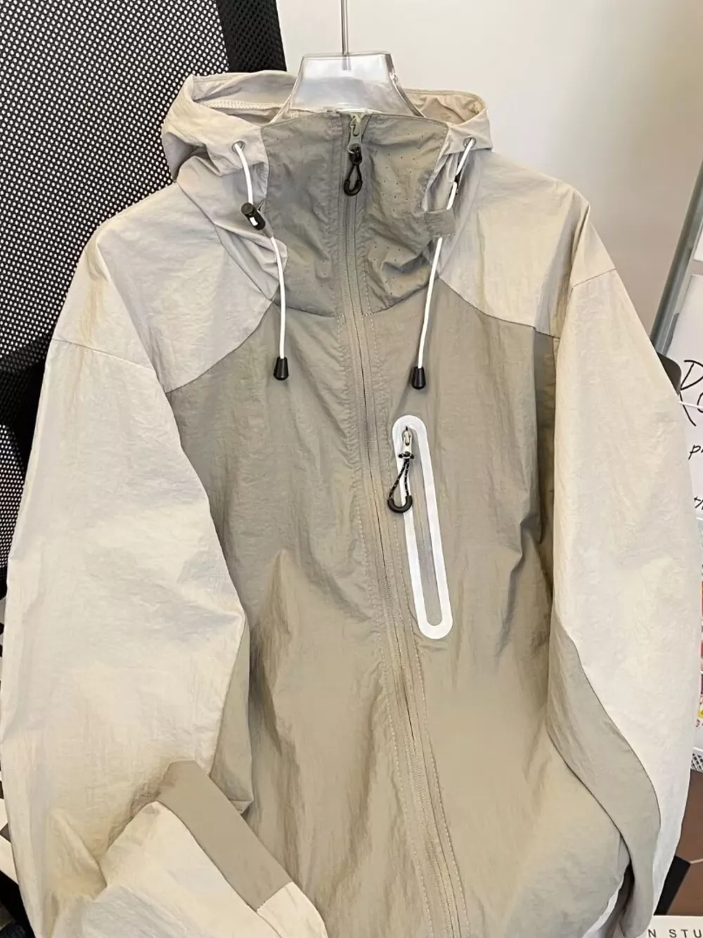 Men's Color Block Windproof Hooded Jacket, image 7