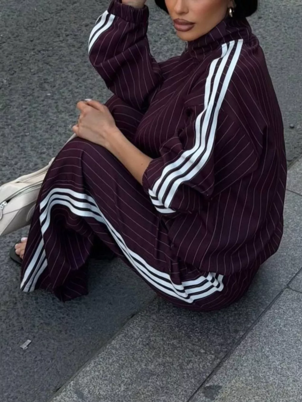 Side Stripe Zip Up Jacket and Pants Set, image 10