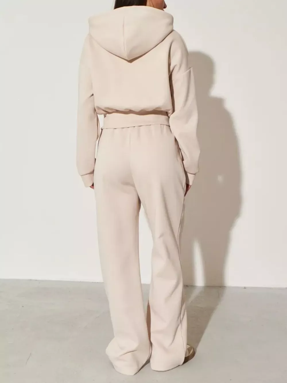Zip-Up Hoodie and Wide-Leg Pants Set, image 12