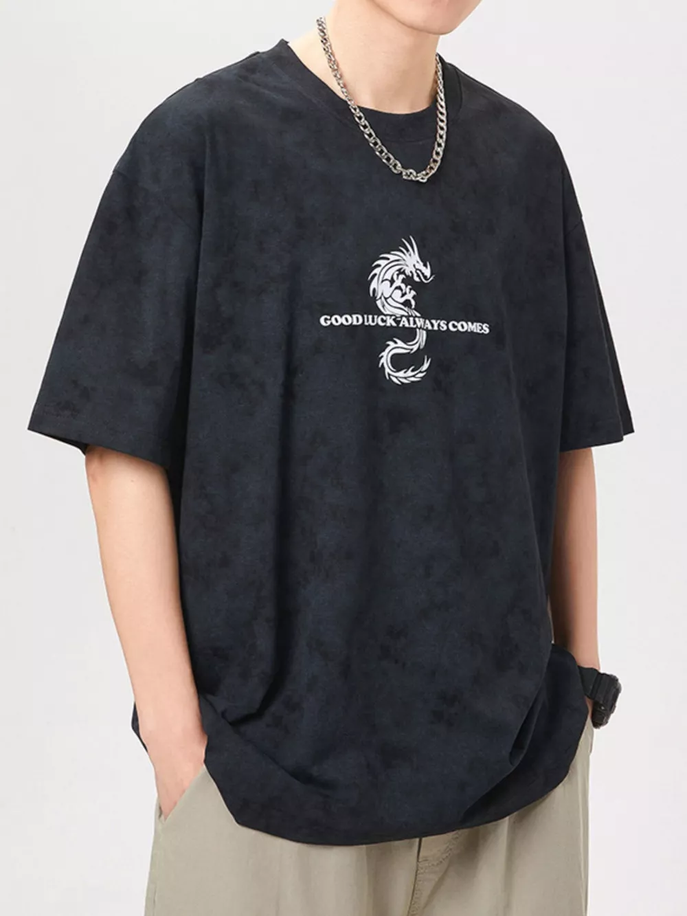 Men's Plus Size Round Neck Short Sleeve T-Shirt, image 2