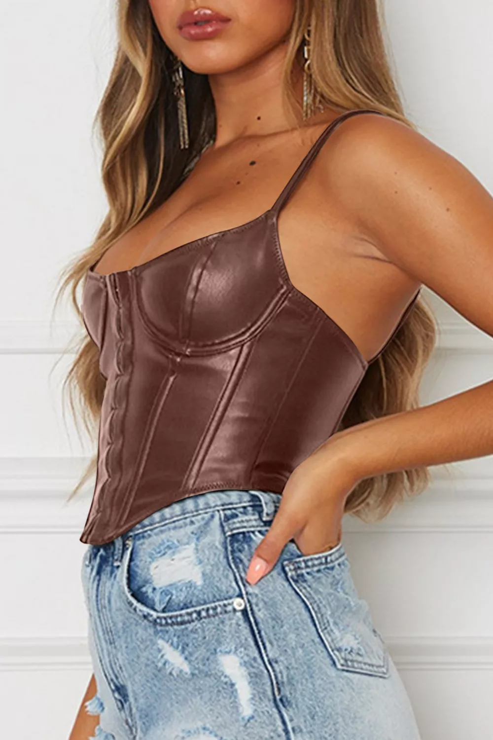 Scoop Neck Spaghetti Strap Cami, image 7