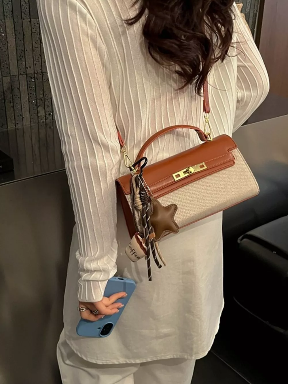 Two-Tone Flap Crossbody Bag, image 3