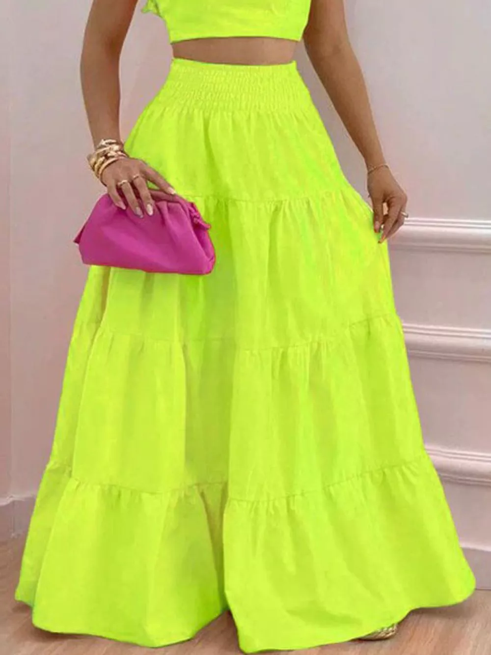 Crop Top and Tiered Maxi Skirt Set, image 16