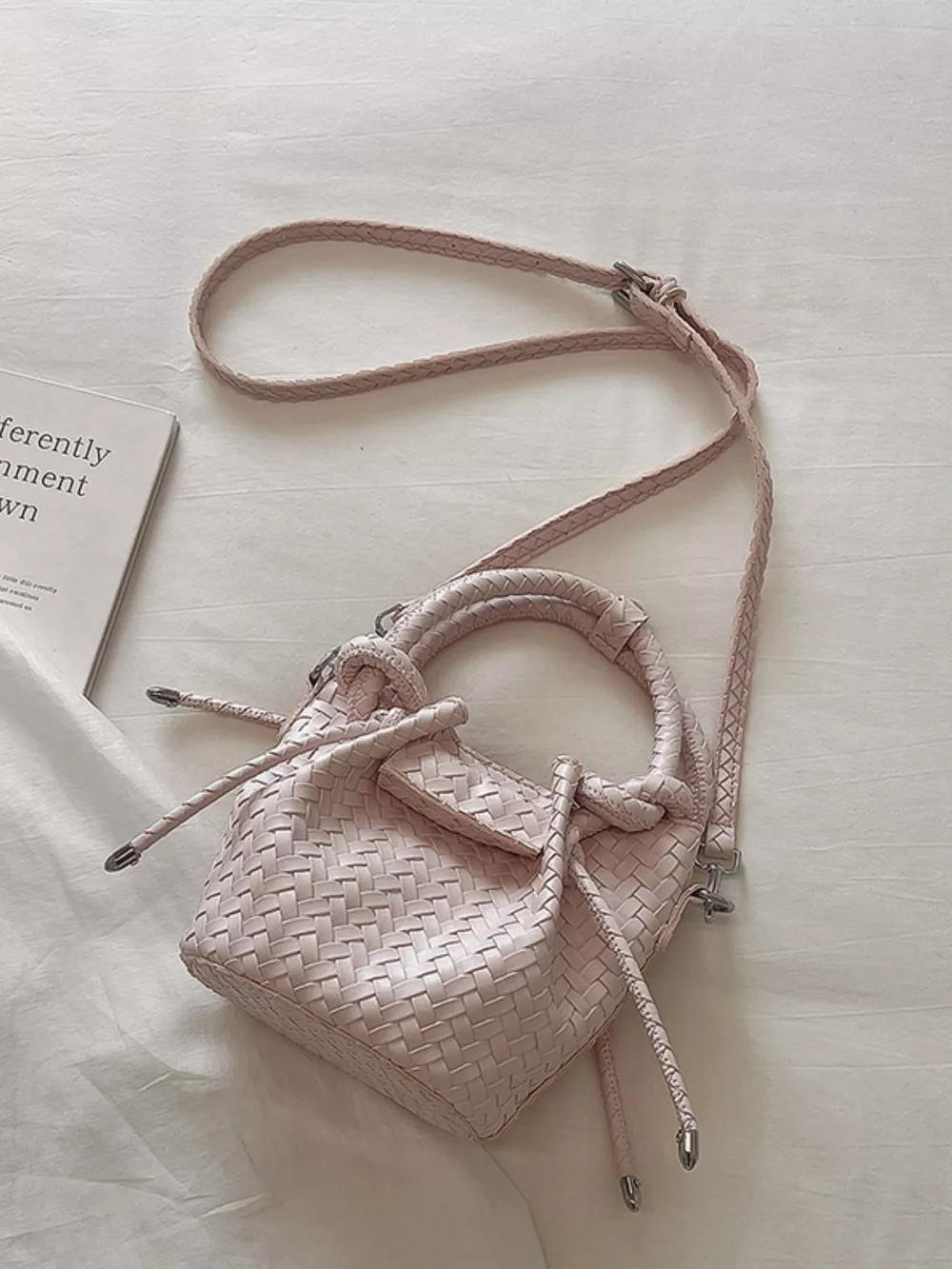 Woven Bucket Crossbody Bag, image 8