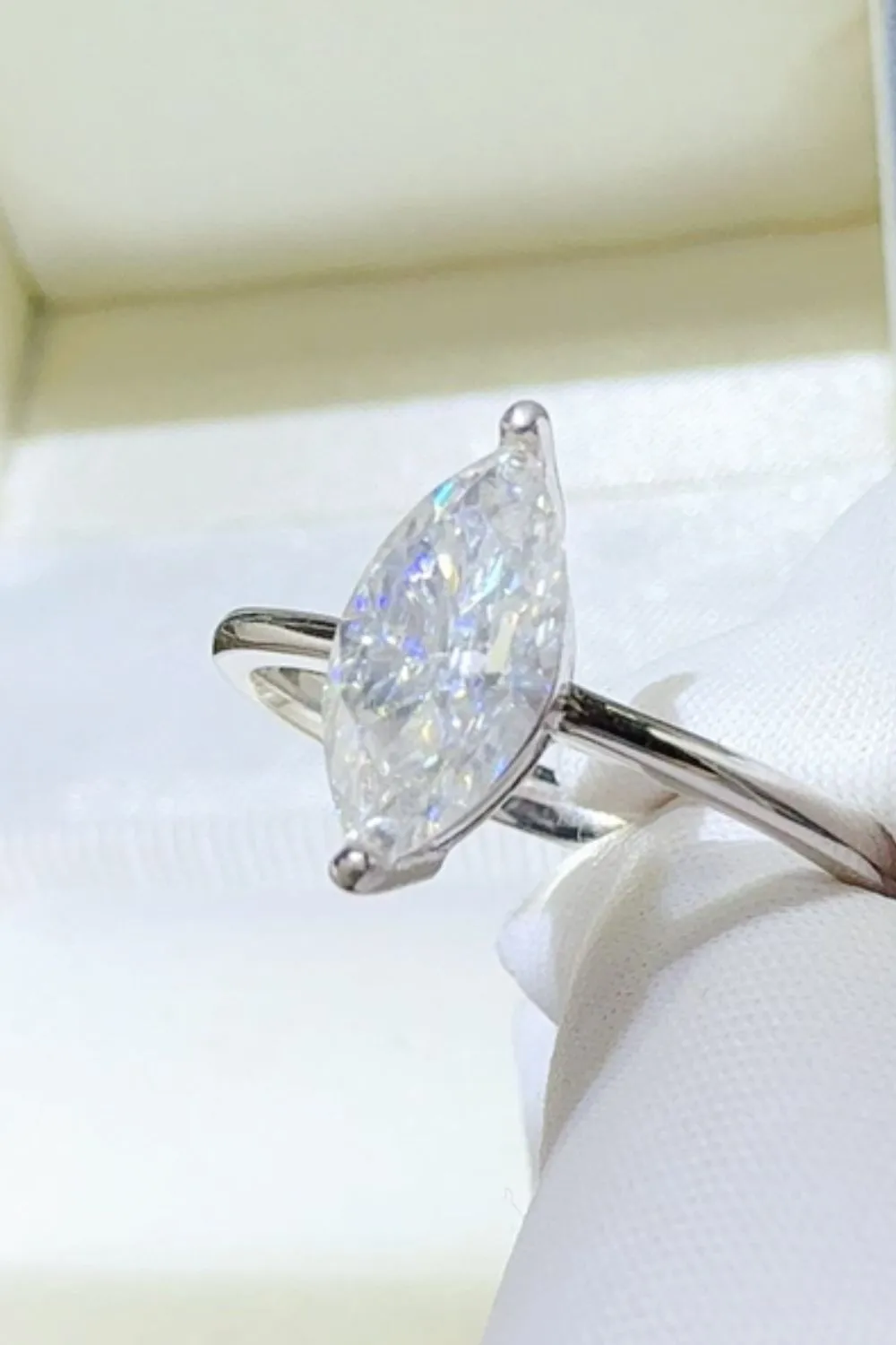 2 Carat Moissanite 925 Sterling Silver Ring, image 3