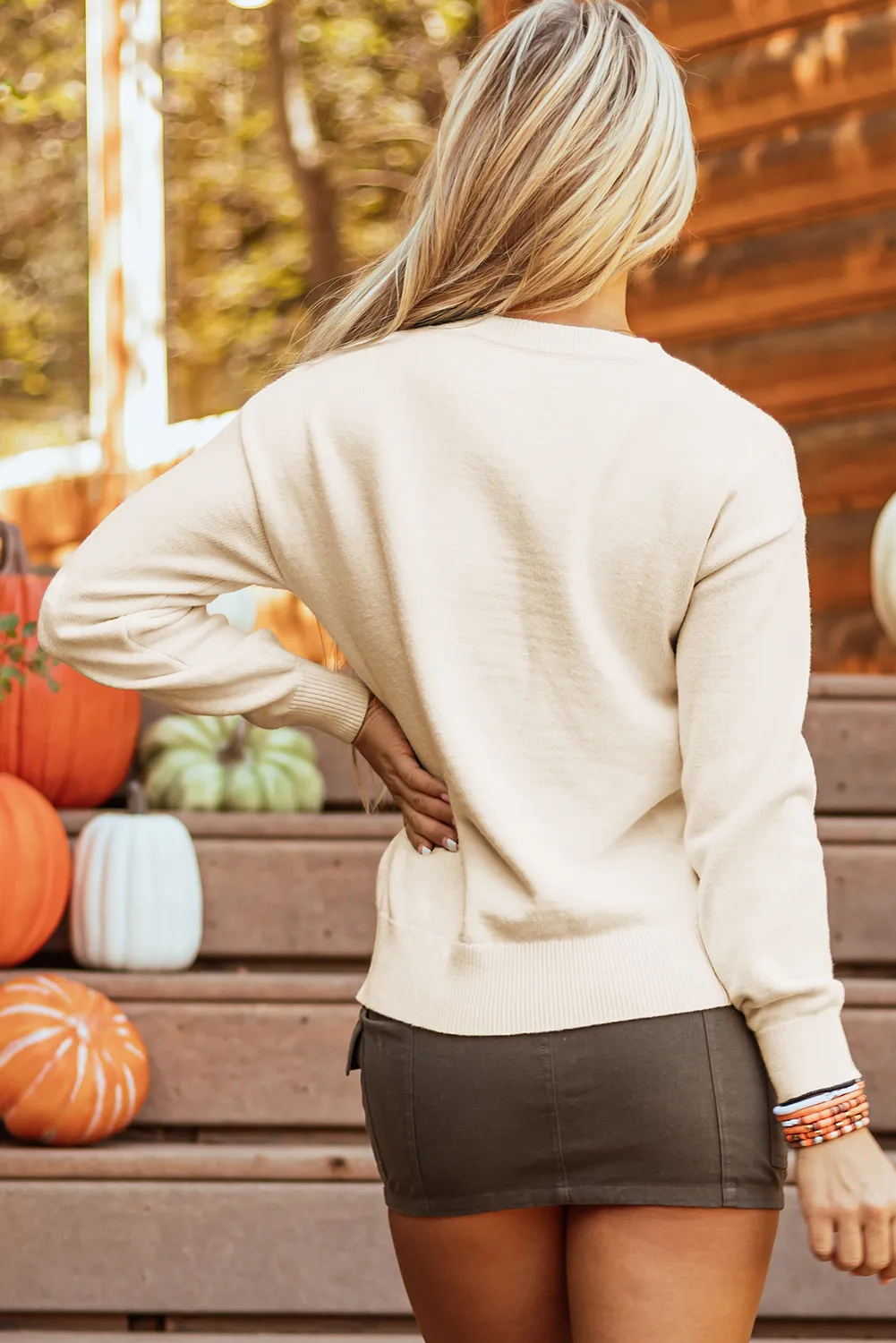 BOO Round Neck Long Sleeve Sweater, image 6