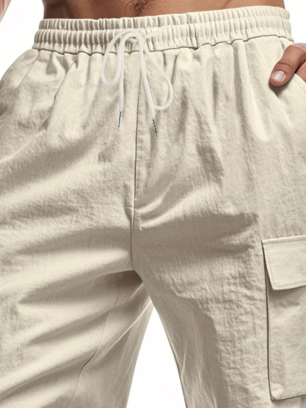 Men's Full Size Drawstring Shorts with Cargo Pockets Plus Size, image 4